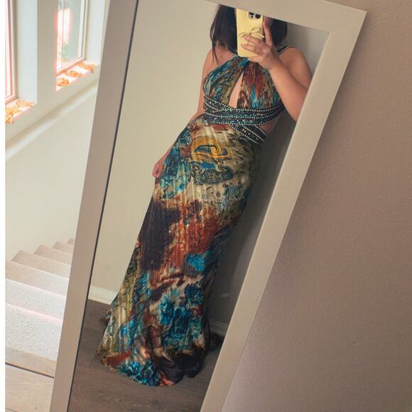 May Queen Couture Dresses & Skirts - Vintage May Queen‎ Couture Prom Heavily Beaded Maxi Prom Dress Ibiza Jlo Y2k